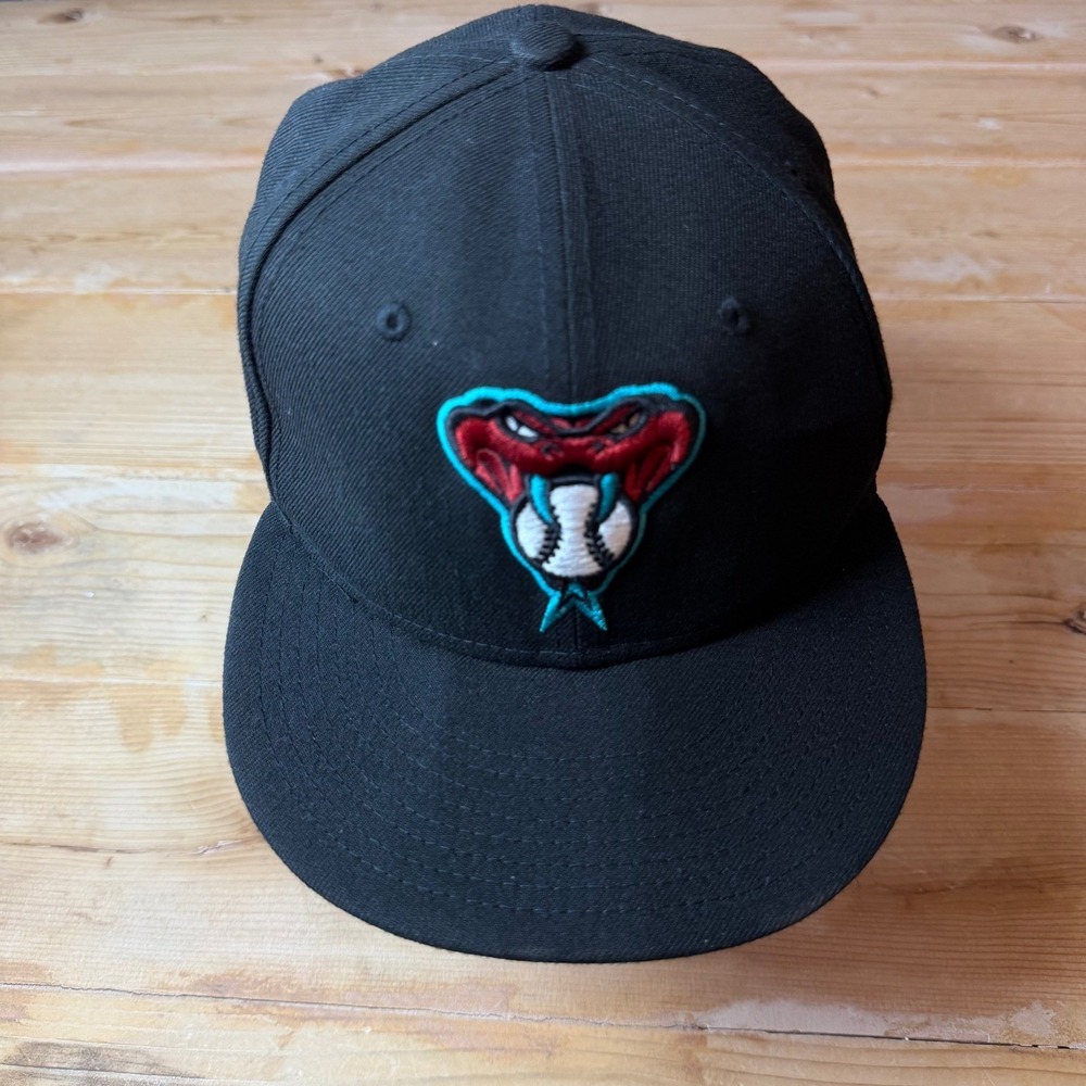 New Era 59FIFTY Arizona Diamondbacks Fitted Hat Black Teal Red Size 7 1/4 MLB